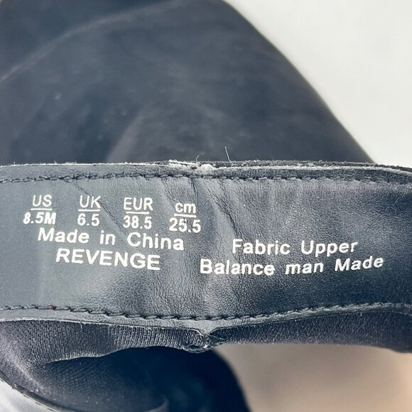 Fergalicious By Fergie Revenge Black Peep-Toe Block Heels Womens 8.5M Zippered - Picture 5 of 16